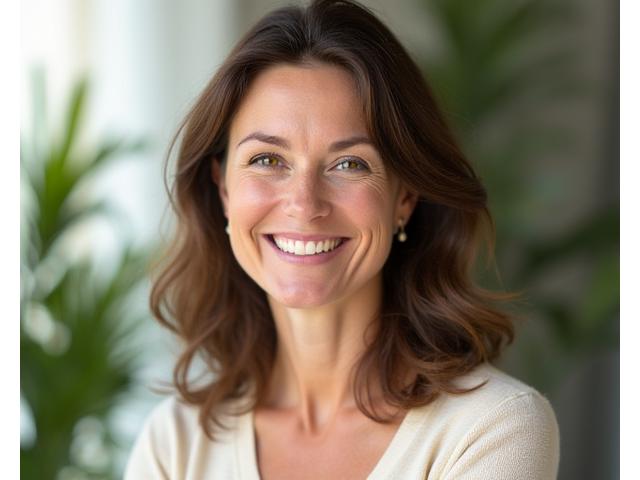 Portrait of Elara Faye, lead instructor with warm smile