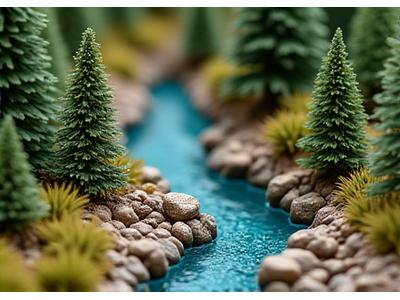Daniel's intricate miniature river diorama