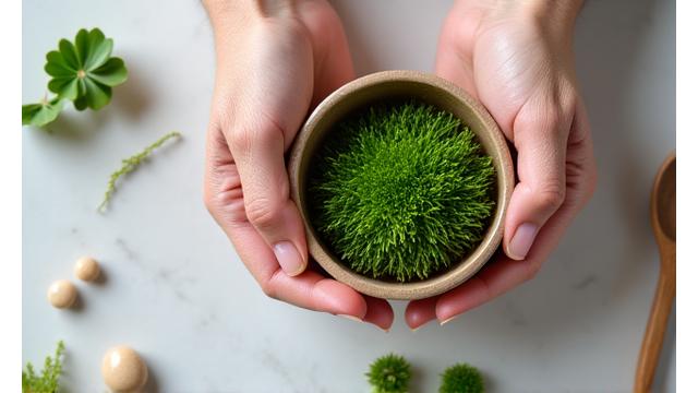 A beginner-friendly project showing hands potting a small moss terrarium