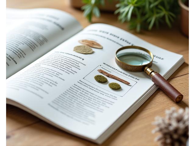 Close-up of a large-print instructional guide featuring clear diagrams and text, with a magnifying glass resting on it.